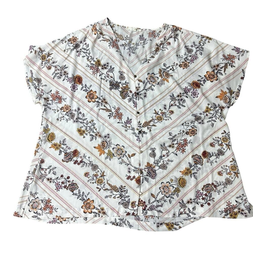 Maurices Floral Chevron Boho Blouse Womens Plus 1